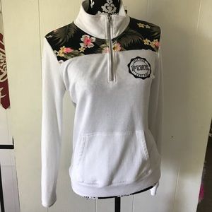 white & floral victoria’s secret pink half zip